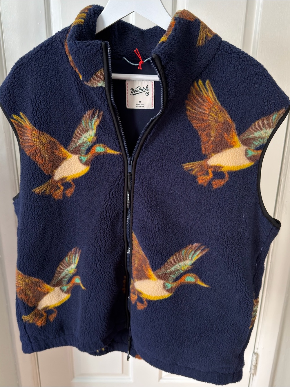 Woolrich x Target Navy Duck-Print Sherpa Vest